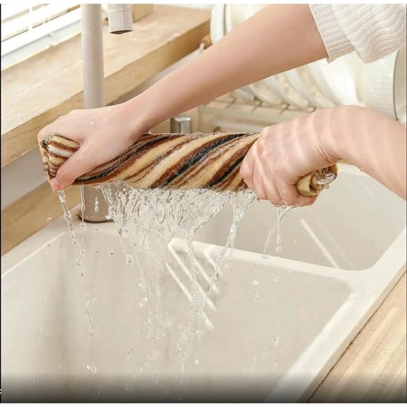 6 Pack Large Cotton Kitchen Towels Set – Absorbent Striped Dish Drying Cloths - Picture 2 of 8